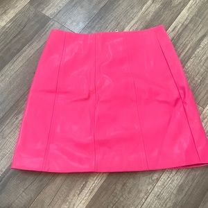 Hot pink pleather skirt